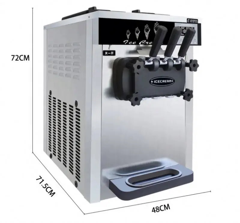 Commercial automatic home use three flavors soft serve ice cream maker machine Table top best price for sale