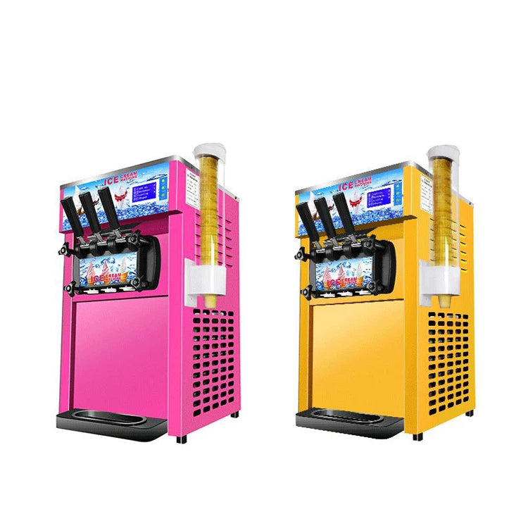 Commercial Ice Cream Maker, 16-18L/H Yield, 1200W Countertop Soft Serve Machine with 6L Hopper 3.6L Cylinder price for sale