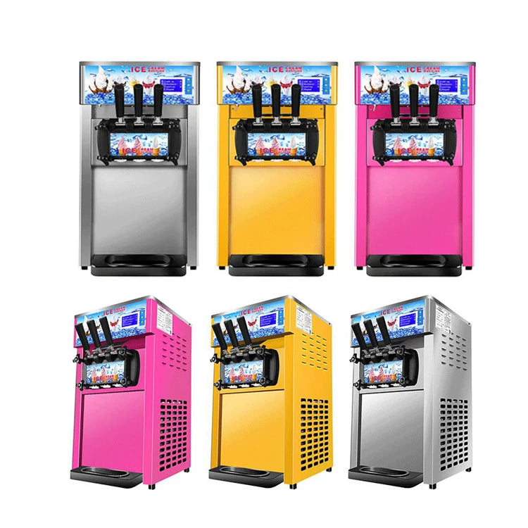 Commercial Ice Cream Maker, 16-18L/H Yield, 1200W Countertop Soft Serve Machine with 6L Hopper 3.6L Cylinder price for sale