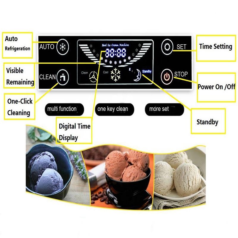 Commercial Ice Cream Machine 220V Hard Ice Cream Maker Countertop Gelato Machine For business Use 20 Liter/Hour