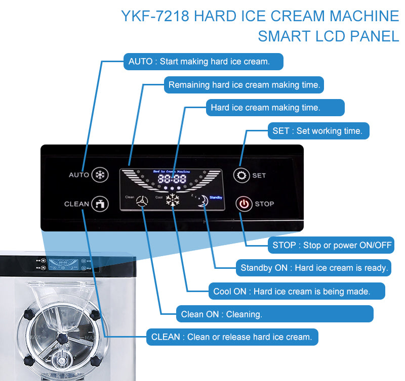Commercial Ice Cream Machine 220V Hard Ice Cream Maker Countertop Gelato Machine For business Use 20 Liter/Hour