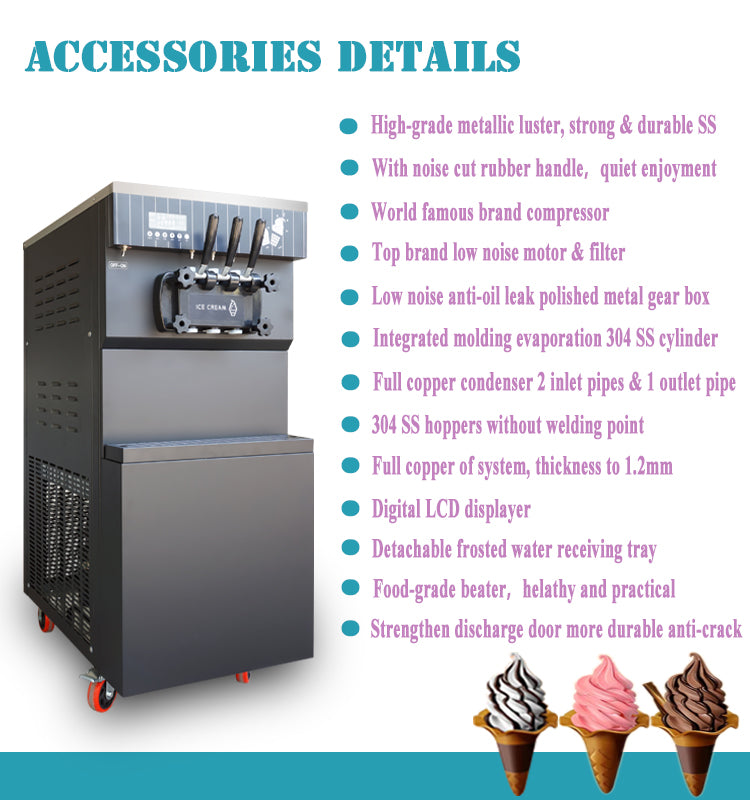 28L/ Hour commercial ice cream machine Soft serve ice cream machine ice cream making machine best quality and price