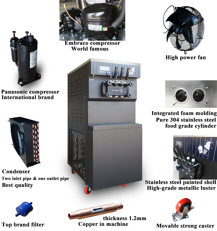 28L/ Hour commercial ice cream machine Soft serve ice cream machine ice cream making machine best quality and price