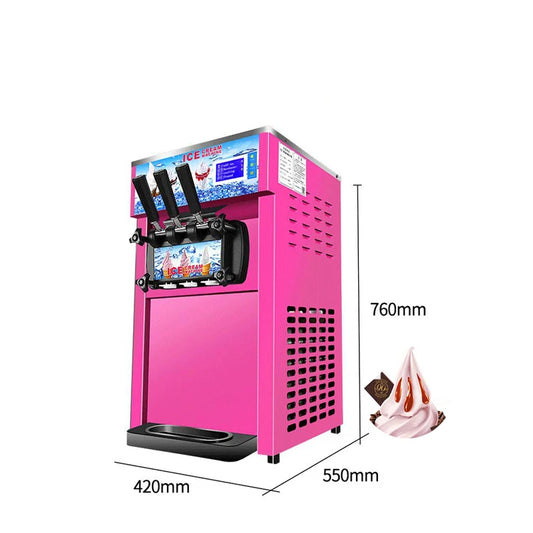 Commercial Ice Cream Maker, 16-18L/H Yield, 1200W Countertop Soft Serve Machine with 6L Hopper 3.6L Cylinder price for sale